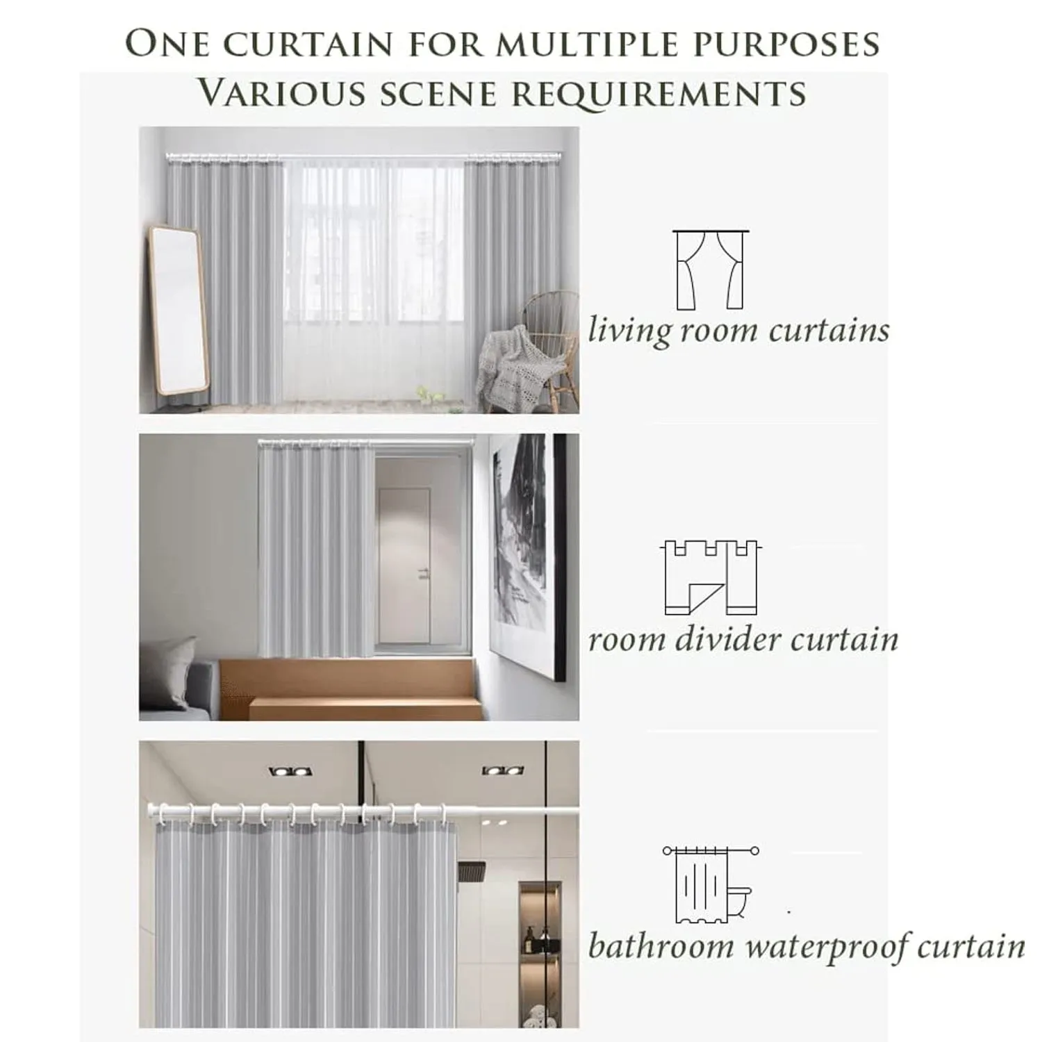 6717 Solid 1 Piece Door Curtain (180x200cm)