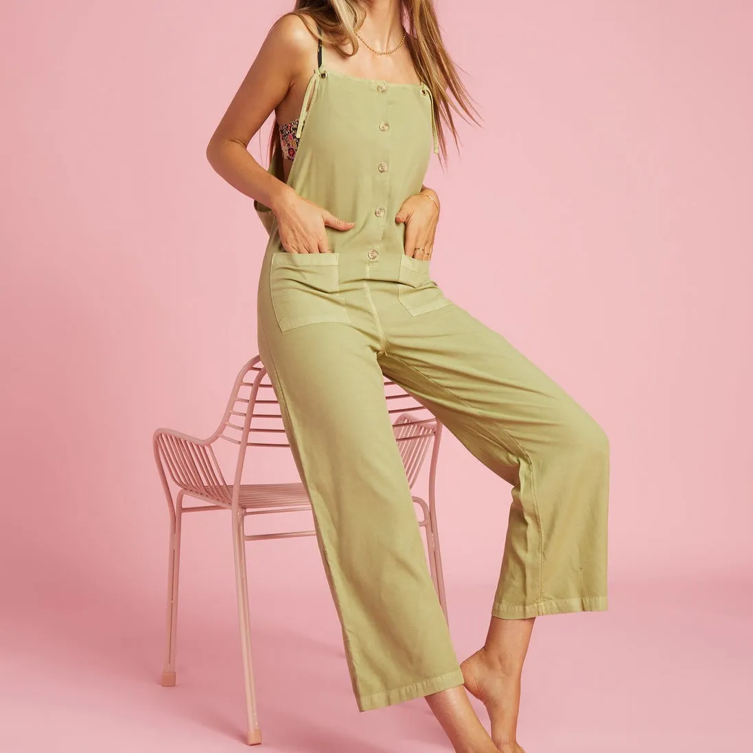 Beach Cruiser Wide-Leg Overalls