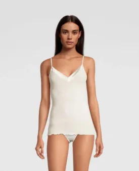 Camisole with silk trim