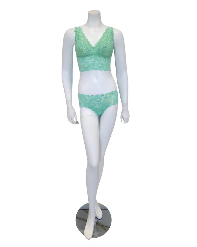 Cosabella Ghana Green Lace Bralette & Short Set