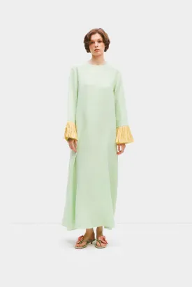 Crusoe Raffia Linen Maxi Dress in Green