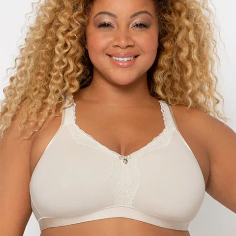 Curvy Couture Cotton Luxe Wireless Bra Natural