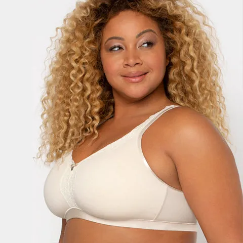 Curvy Couture Cotton Luxe Wireless Bra Natural