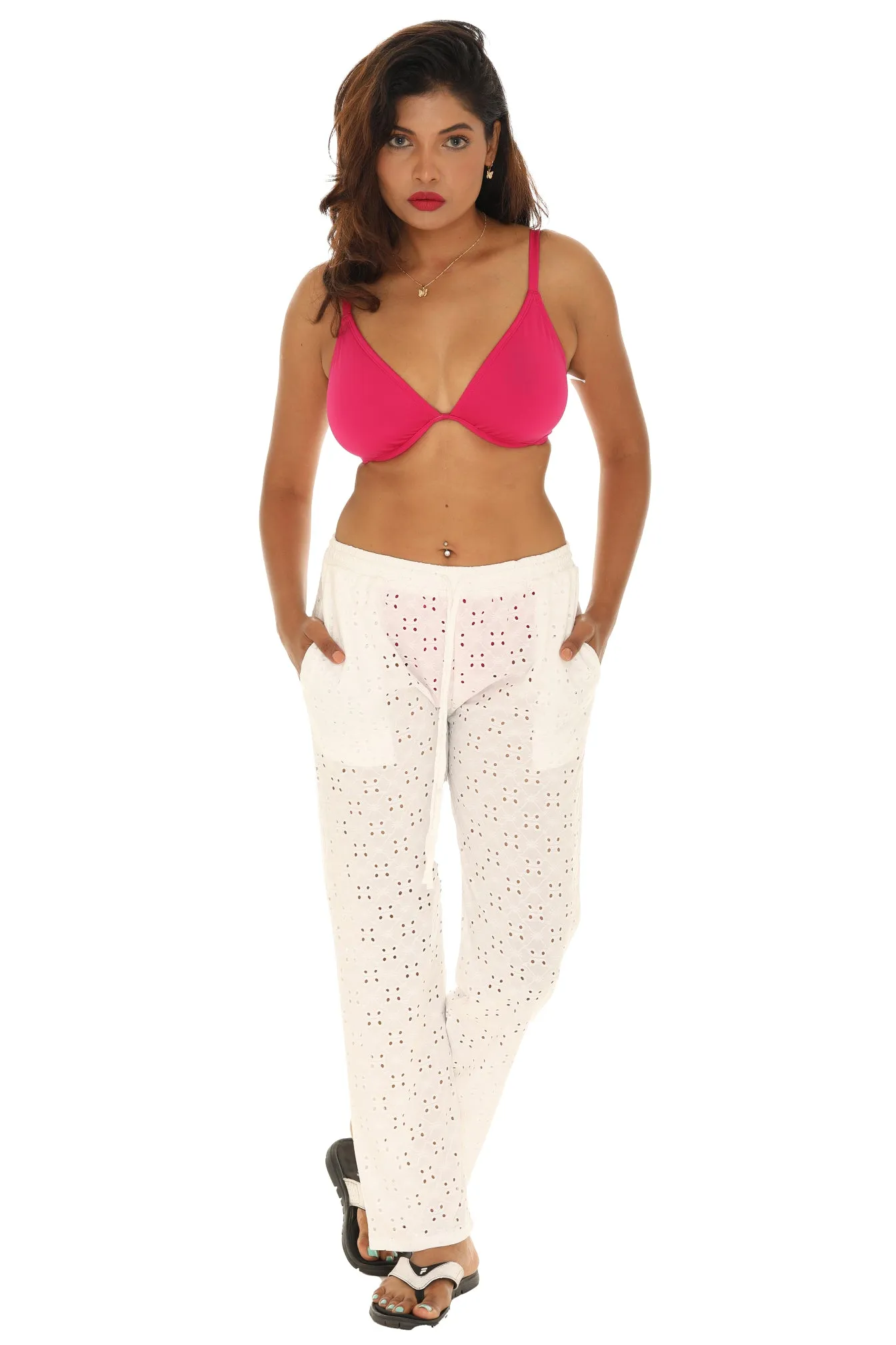 Eyelet Swim Cover-up Pants