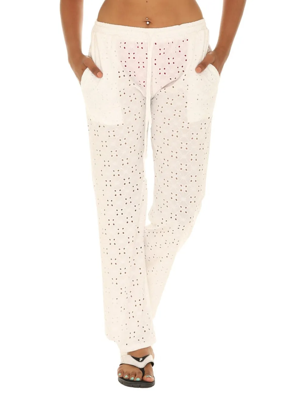 Eyelet Swim Cover-up Pants