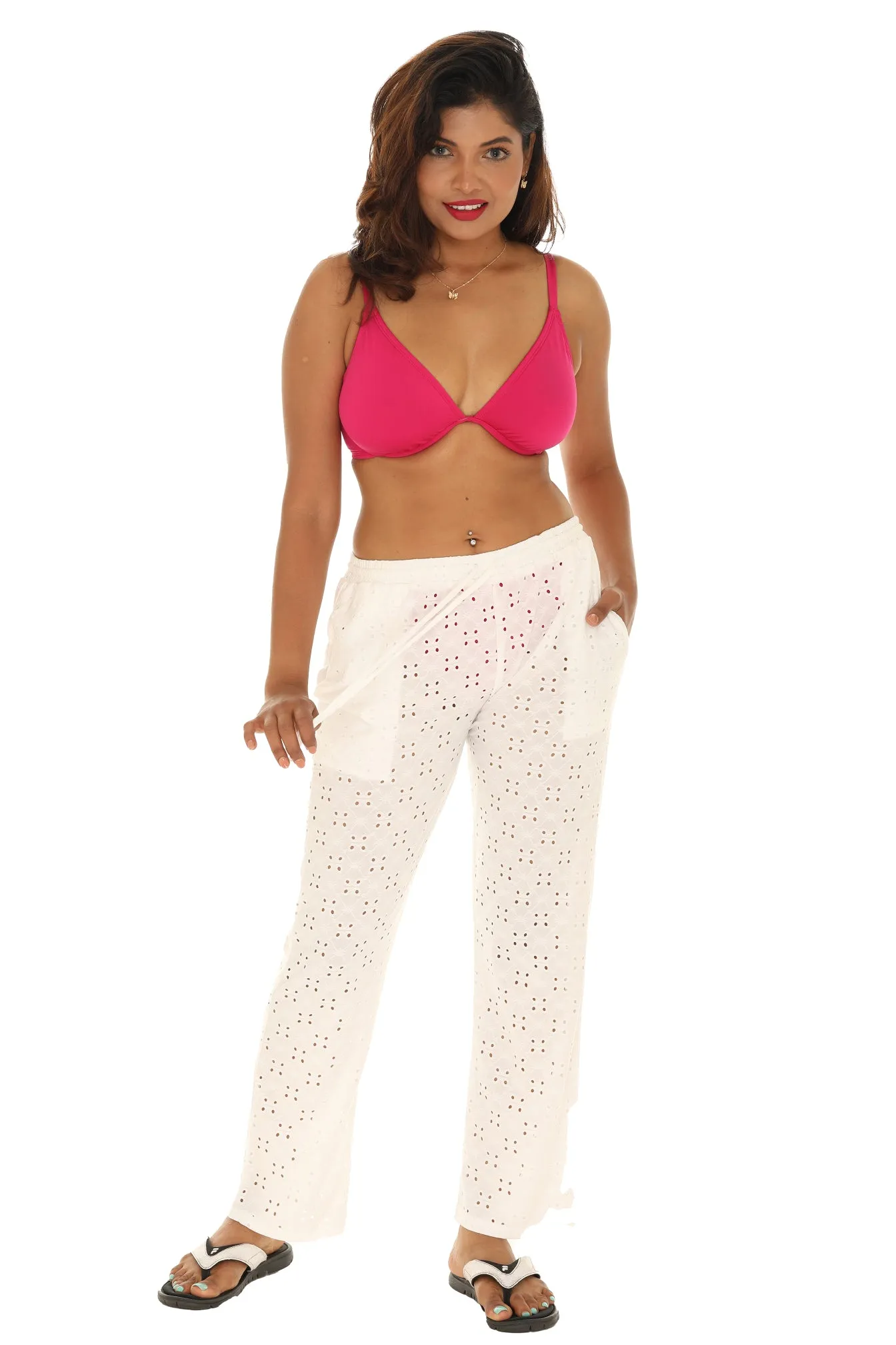 Eyelet Swim Cover-up Pants