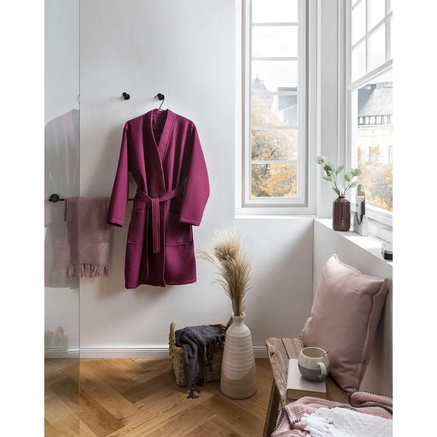 Fine Waffle Piquée Bathrobe