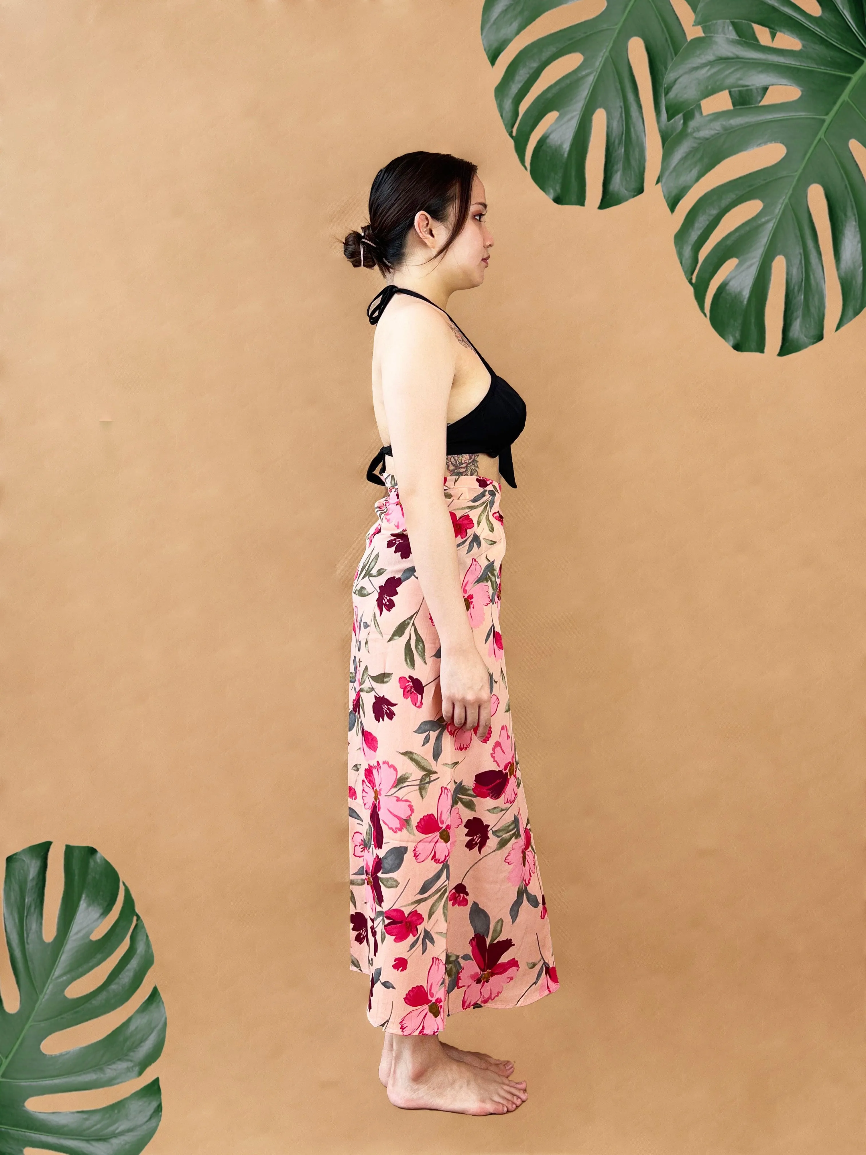 Galia Tropical Convertible Beach Sarong in Pink