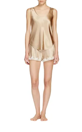 Ginia 100% Silk Camisole with Round Neck in Mink 2142 SALE