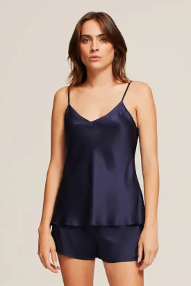 Ginia - V Silk Cami | Midnight