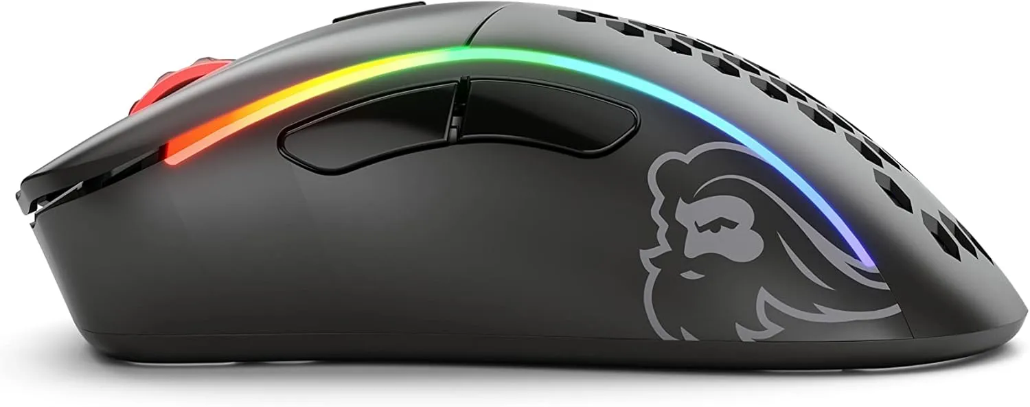 Glorious Model D Wireless Gaming Mouse - 69g Superlight, Lag Free 2.4Ghz Wireless, Up to 71 Hour Battery, RGB, BAMF Sensor, Ergonomic, 6 Buttons - Matte Black