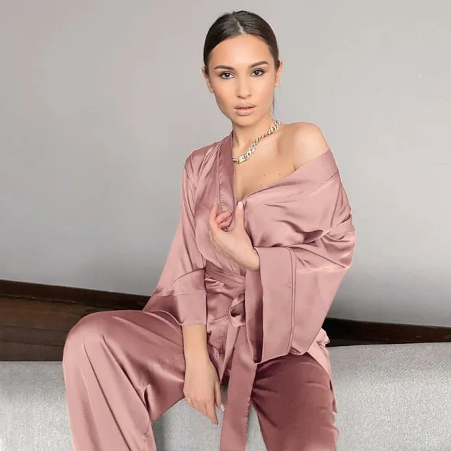 Home Suit Satin Sleepwear
