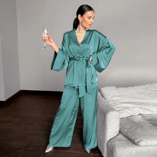 Home Suit Satin Sleepwear