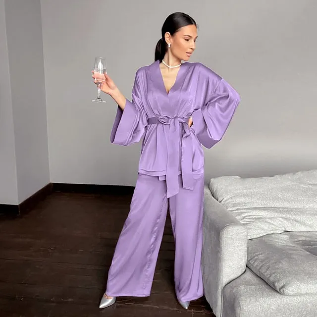 Home Suit Satin Sleepwear