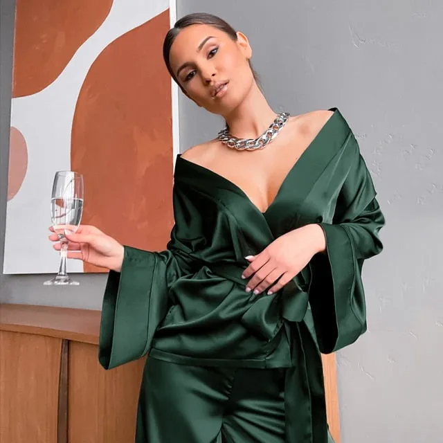 Home Suit Satin Sleepwear