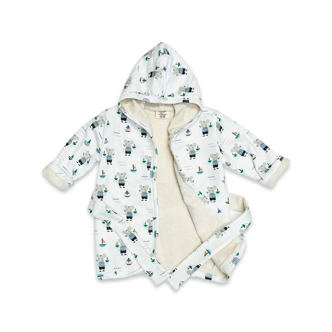 Hooded Baby Bathrobe - Viverano Organics