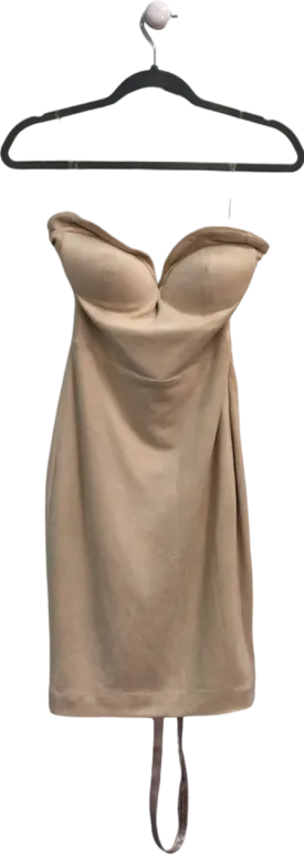 House of CB Beige Strapless Bodycon Dress UK S