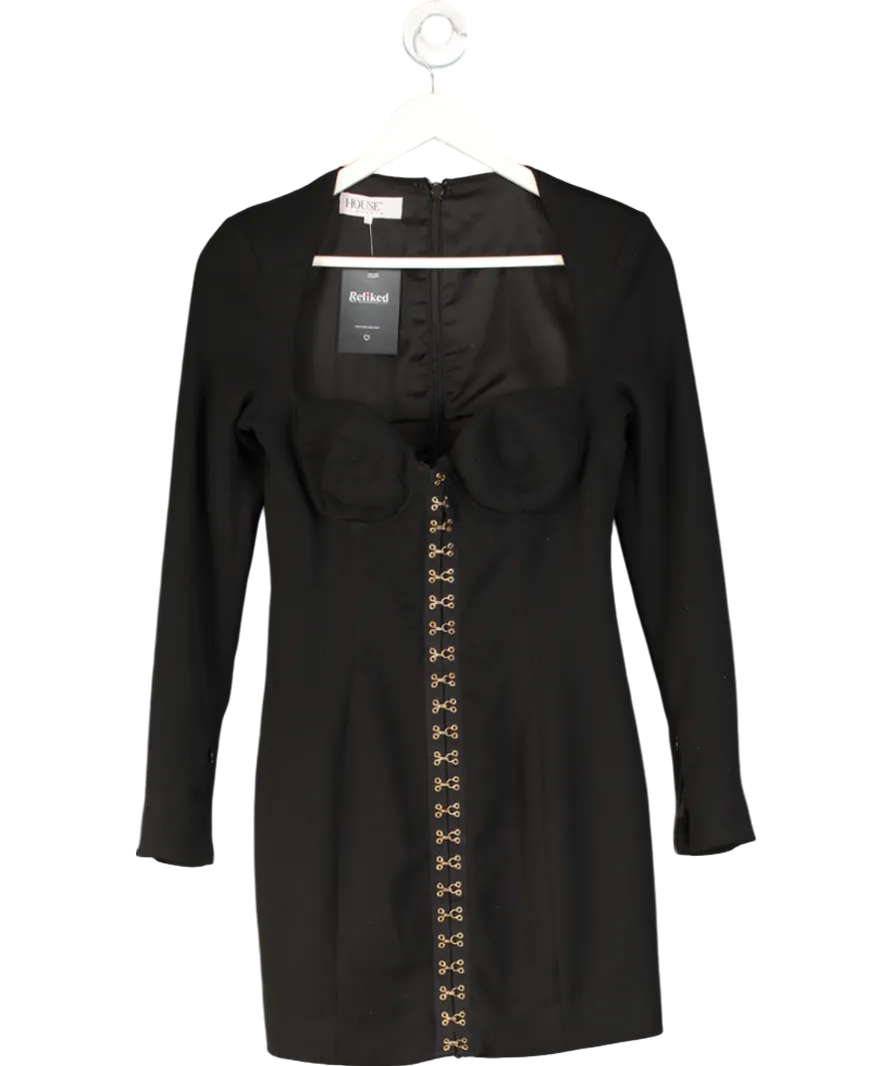 House of CB Black Long Sleeve Corset 'lara' Dress UK S