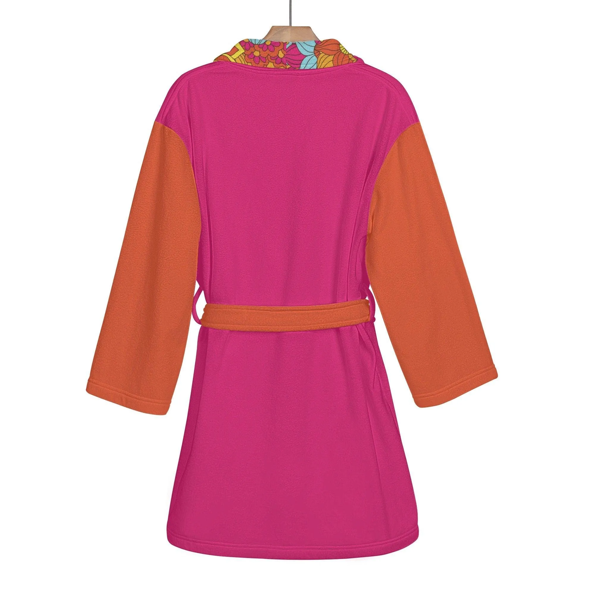 Inela Color Block Lightweight Short Bathrobe