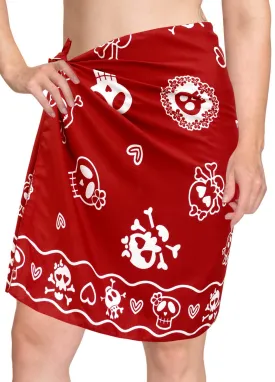 La Leela Likre Casual Resort Pareo Girl Wrap Sarong Printed 78"X21" Red_321