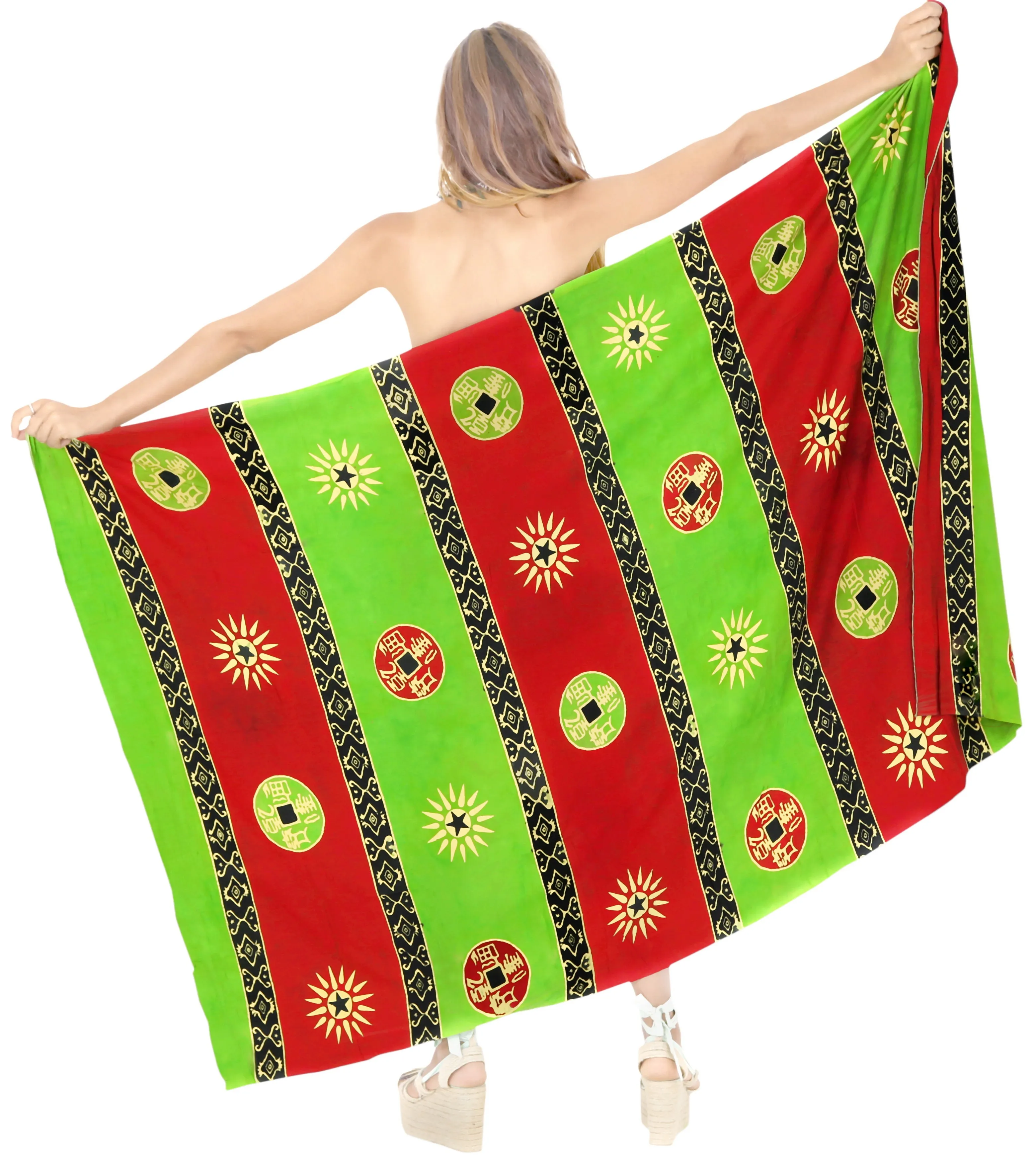 LA LEELA Scarf Deal Beach Dress Women Sarong Printed 78"X43" Maroon_4436