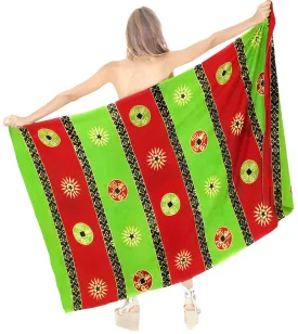 LA LEELA Scarf Deal Beach Dress Women Sarong Printed 78"X43" Maroon_4436