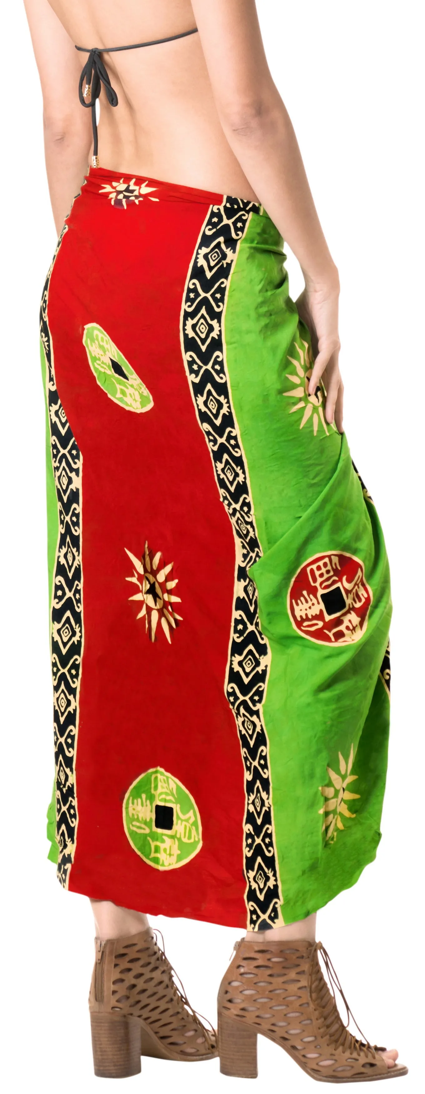 LA LEELA Scarf Deal Beach Dress Women Sarong Printed 78"X43" Maroon_4436