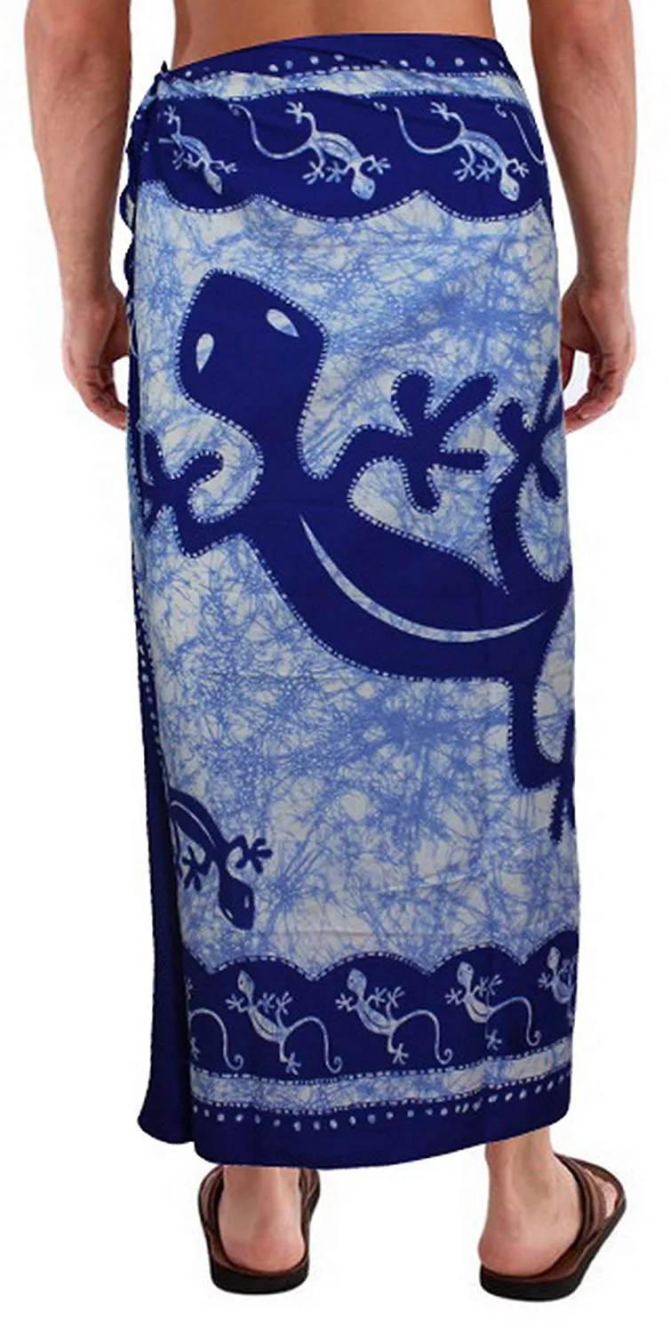 LA LEELA Soft Light Printed Aloha Party Hawaiian Mens 72"X42" Royal Blue_6310