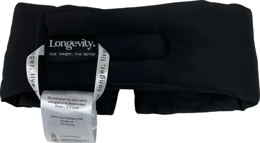 Longevity Mulberry Silk Sleep Mask Black One size