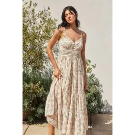NB Whisper Lace Trim Tiered Maxi Dress
