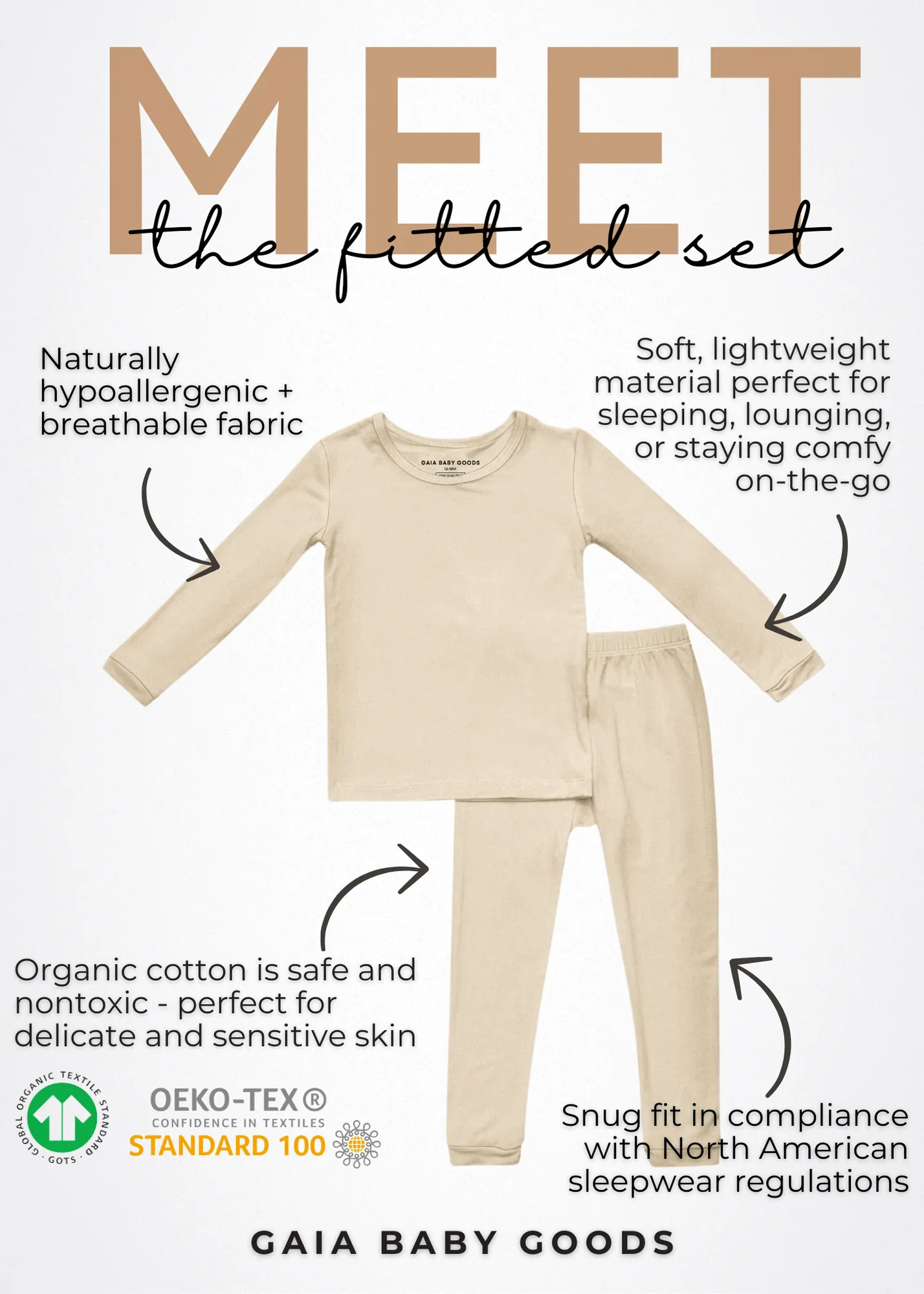 Organic Snug Fit PJ Set in Game Day