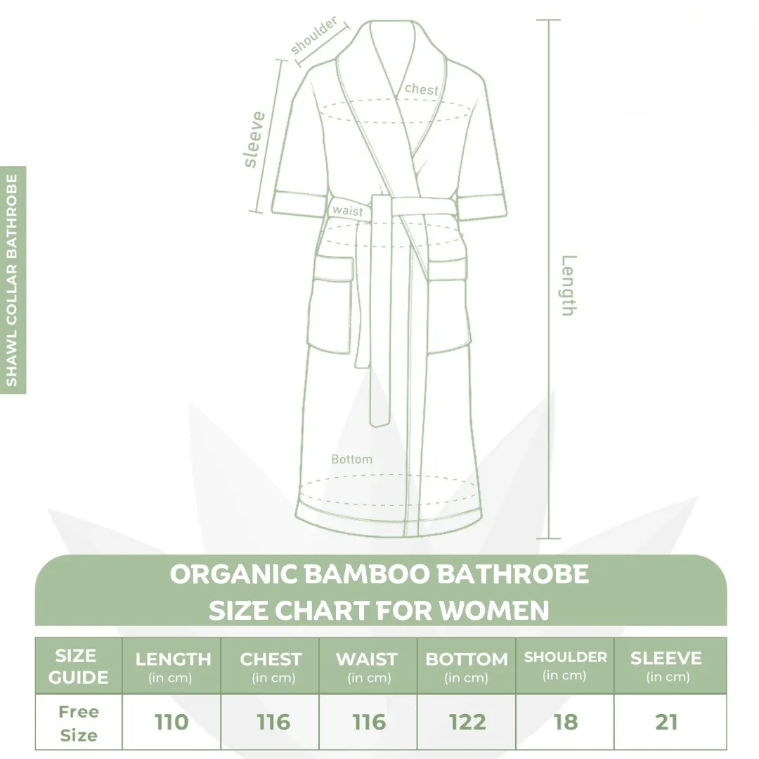 Rangoli Organic Bamboo Bathrobe for Women | Light Grey