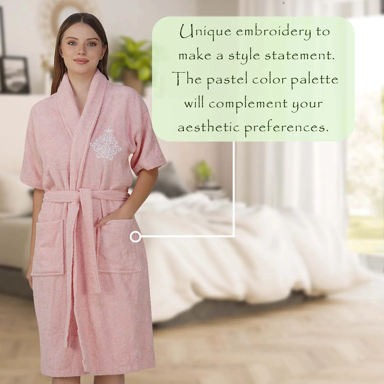 Rangoli Royal Bamboo Bathrobe for Women | Eco-Friendly, Ultra-Soft & Lightweight | 100% Bamboo Fiber | Highly Absorbent, Breathable & Gentle on Skin |