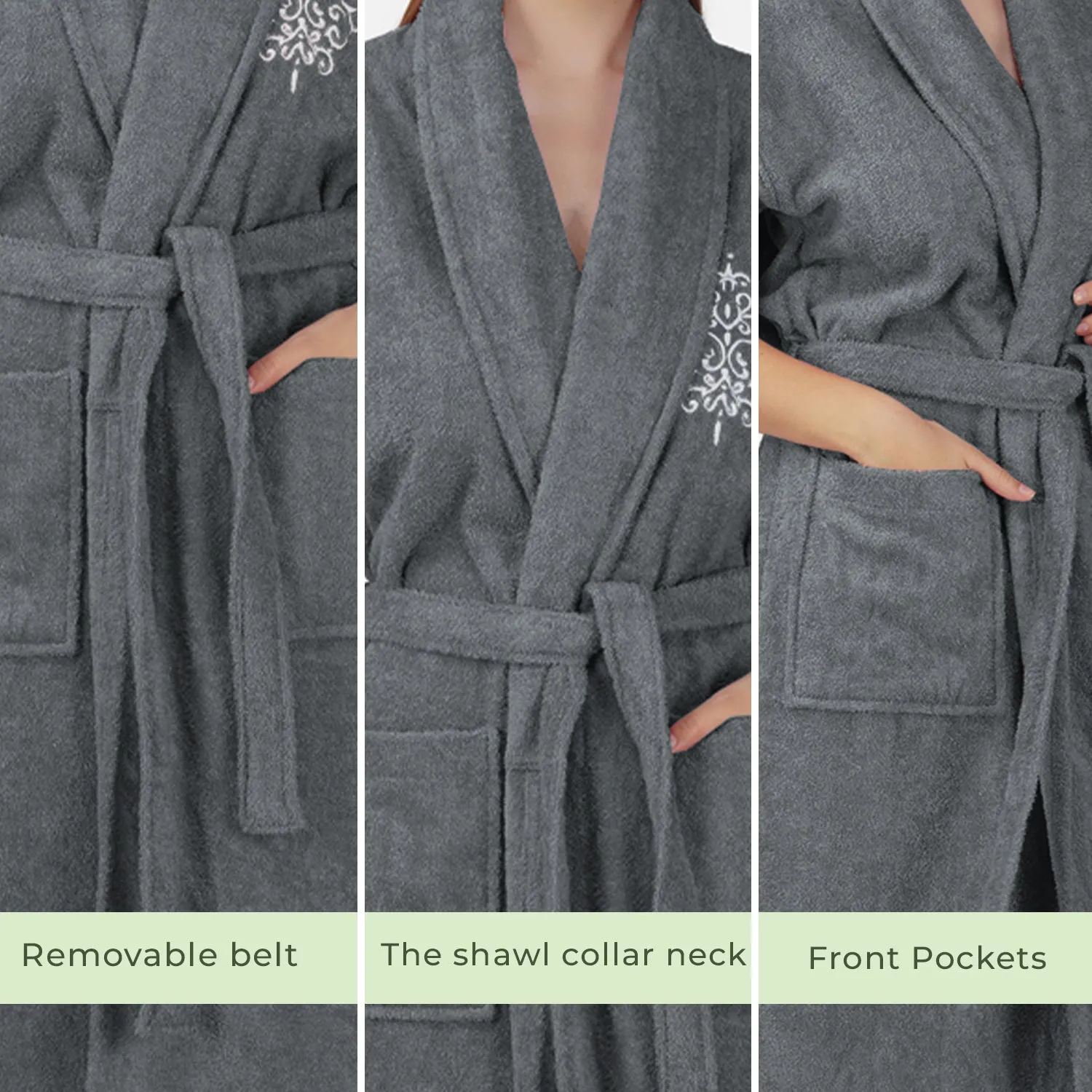 Rangoli Royal Bamboo Bathrobe for Women | Eco-Friendly, Ultra-Soft & Lightweight | 100% Bamboo Fiber | Highly Absorbent, Breathable & Gentle on Skin |