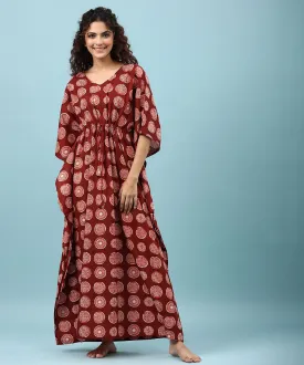 Roman Cotton Maroon Kaftan
