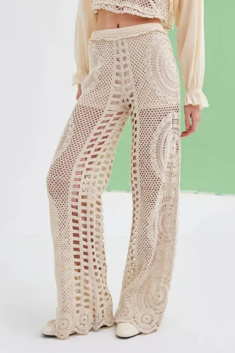 Ses Salines Crochet Straight Leg Mandela Beach Pants