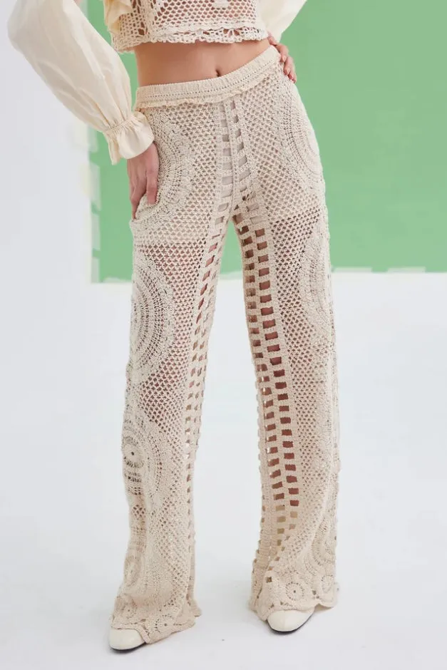 Ses Salines Crochet Straight Leg Mandela Beach Pants