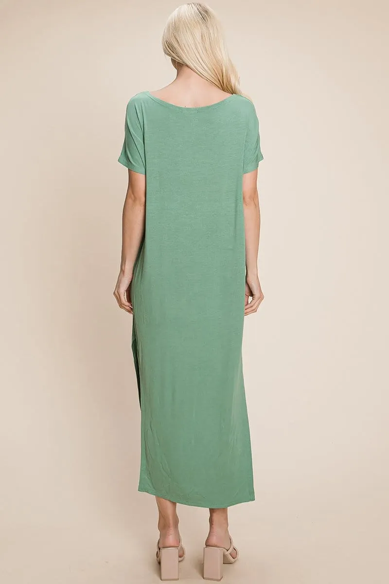 Side Split Maxi Tee Dress