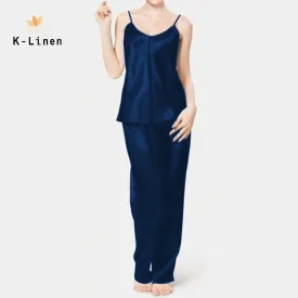 Silk Camisole Suit  - Blue