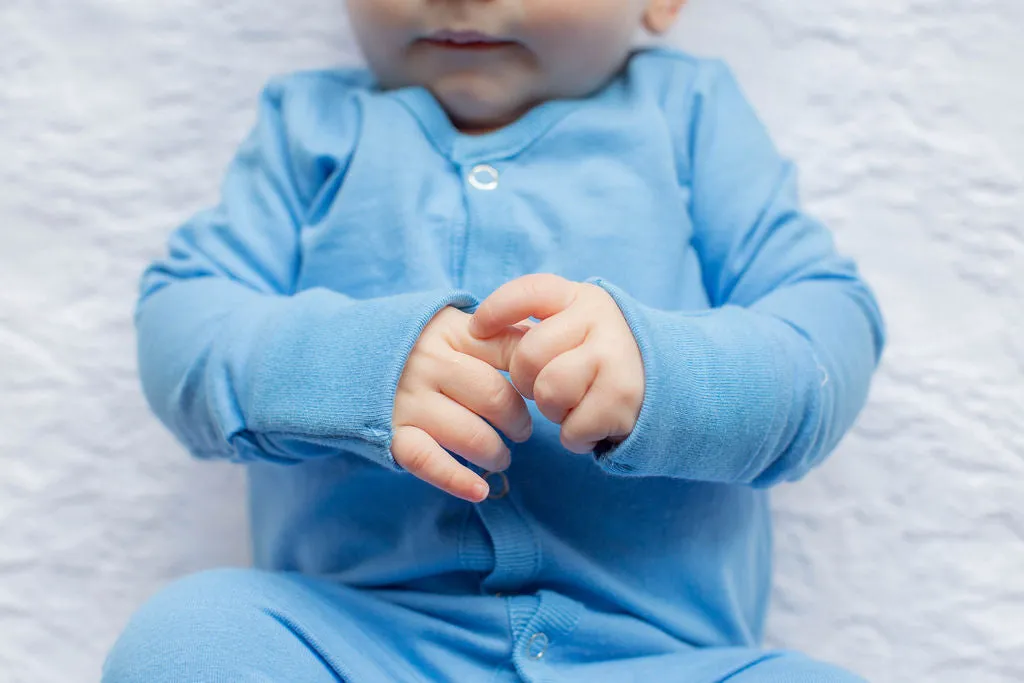 Sky Blue One Piece Footed Baby Romper