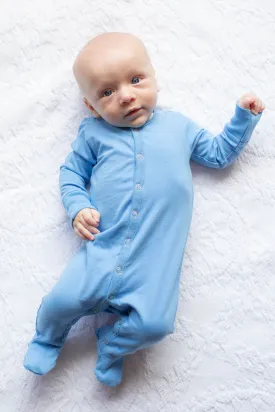 Sky Blue One Piece Footed Baby Romper