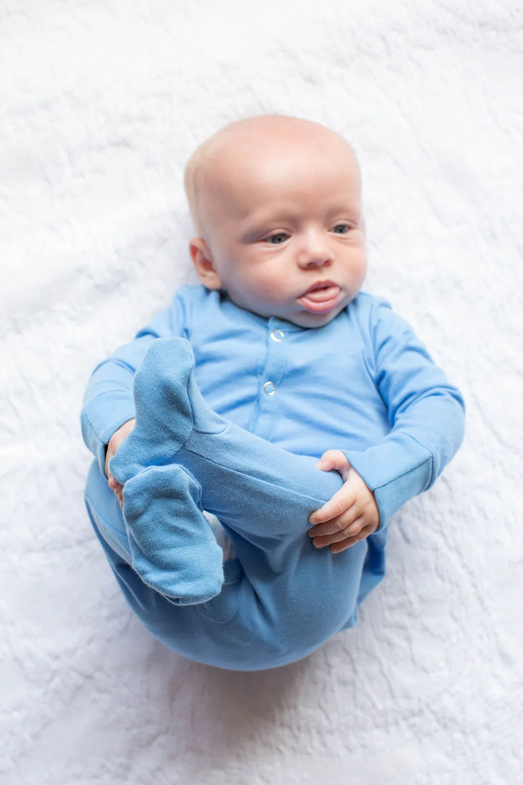 Sky Blue One Piece Footed Baby Romper