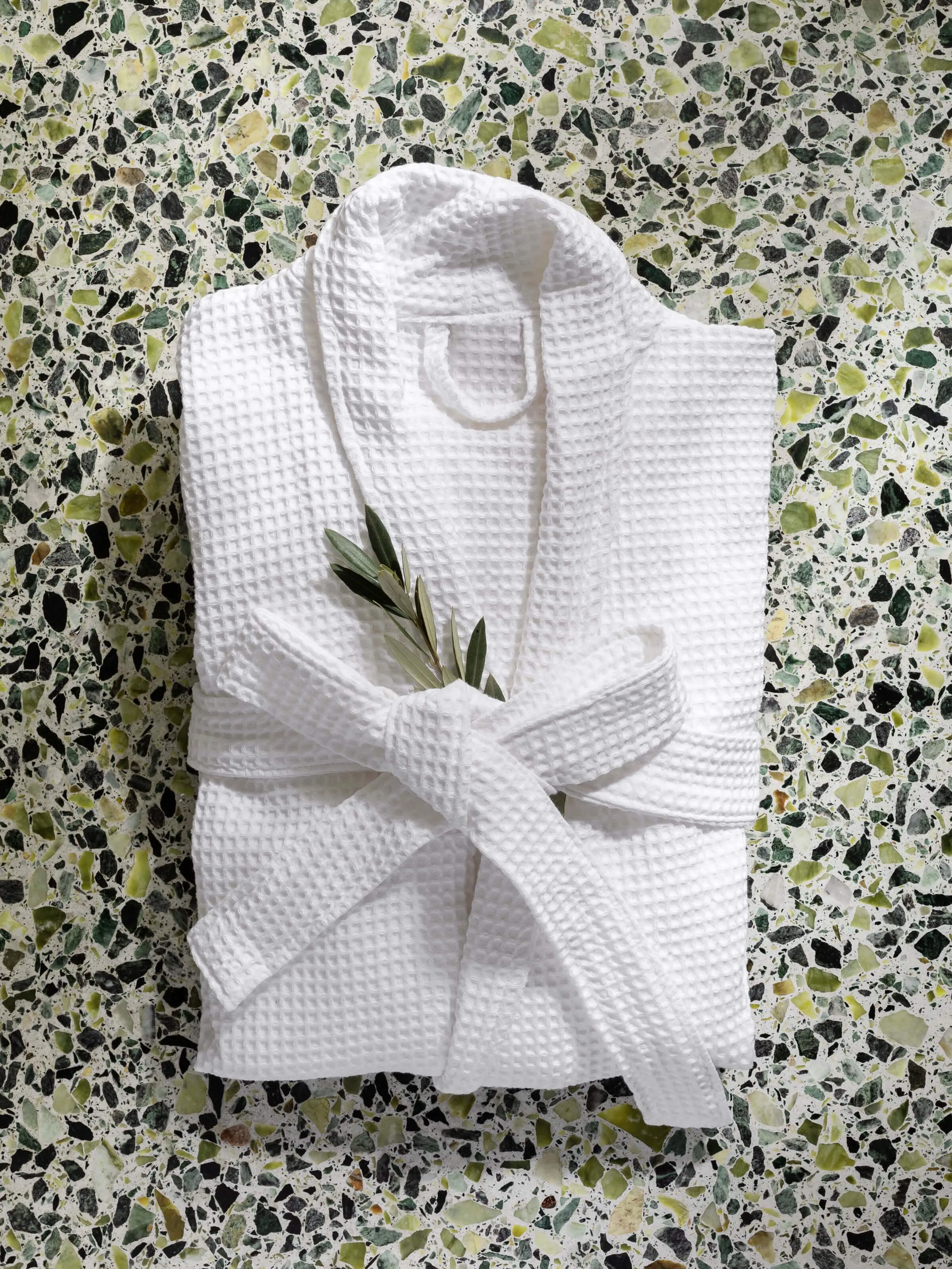 Spa White Waffle Bathrobe