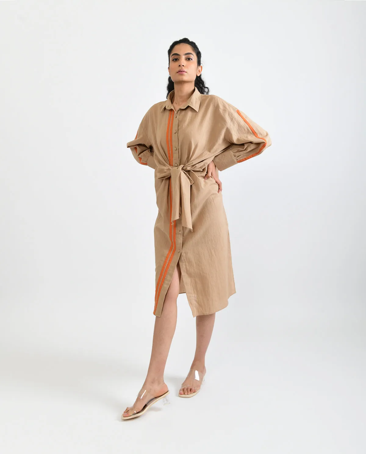 SUNBURST TIE UP DRESS