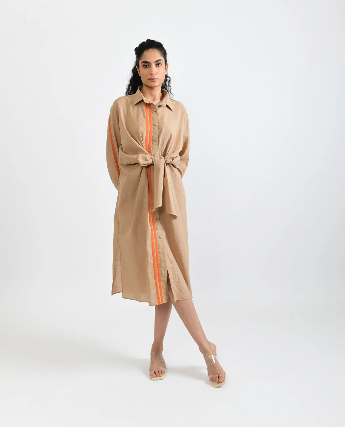 SUNBURST TIE UP DRESS