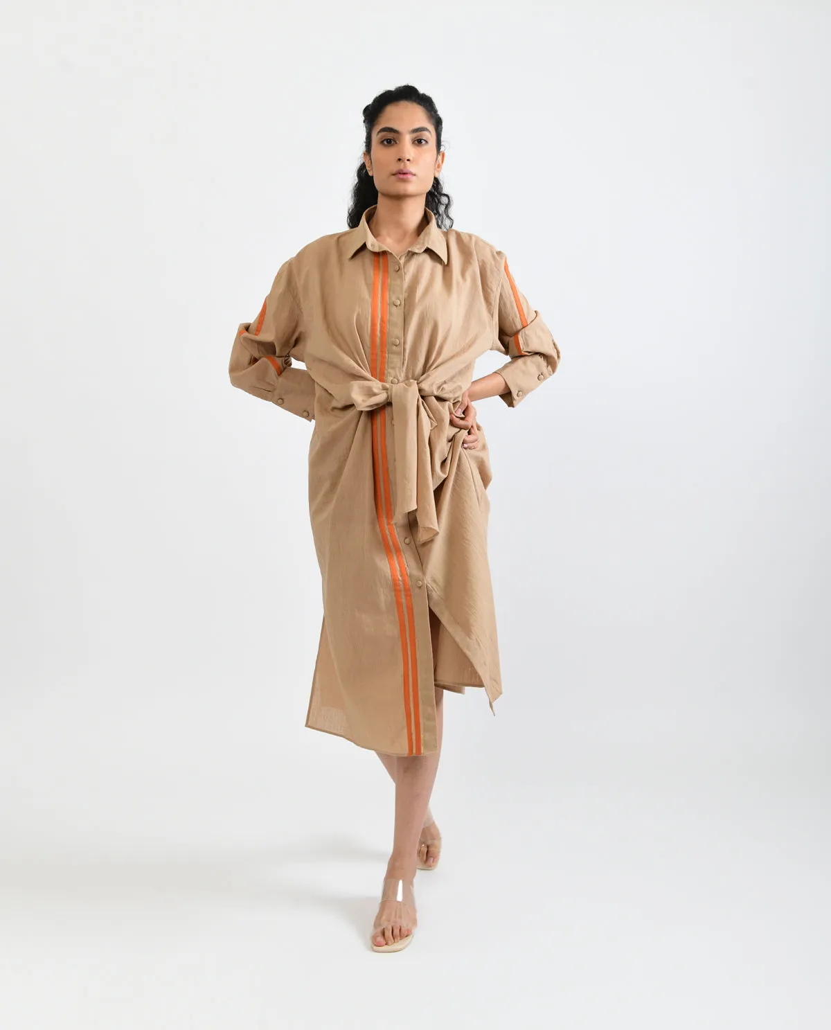 SUNBURST TIE UP DRESS