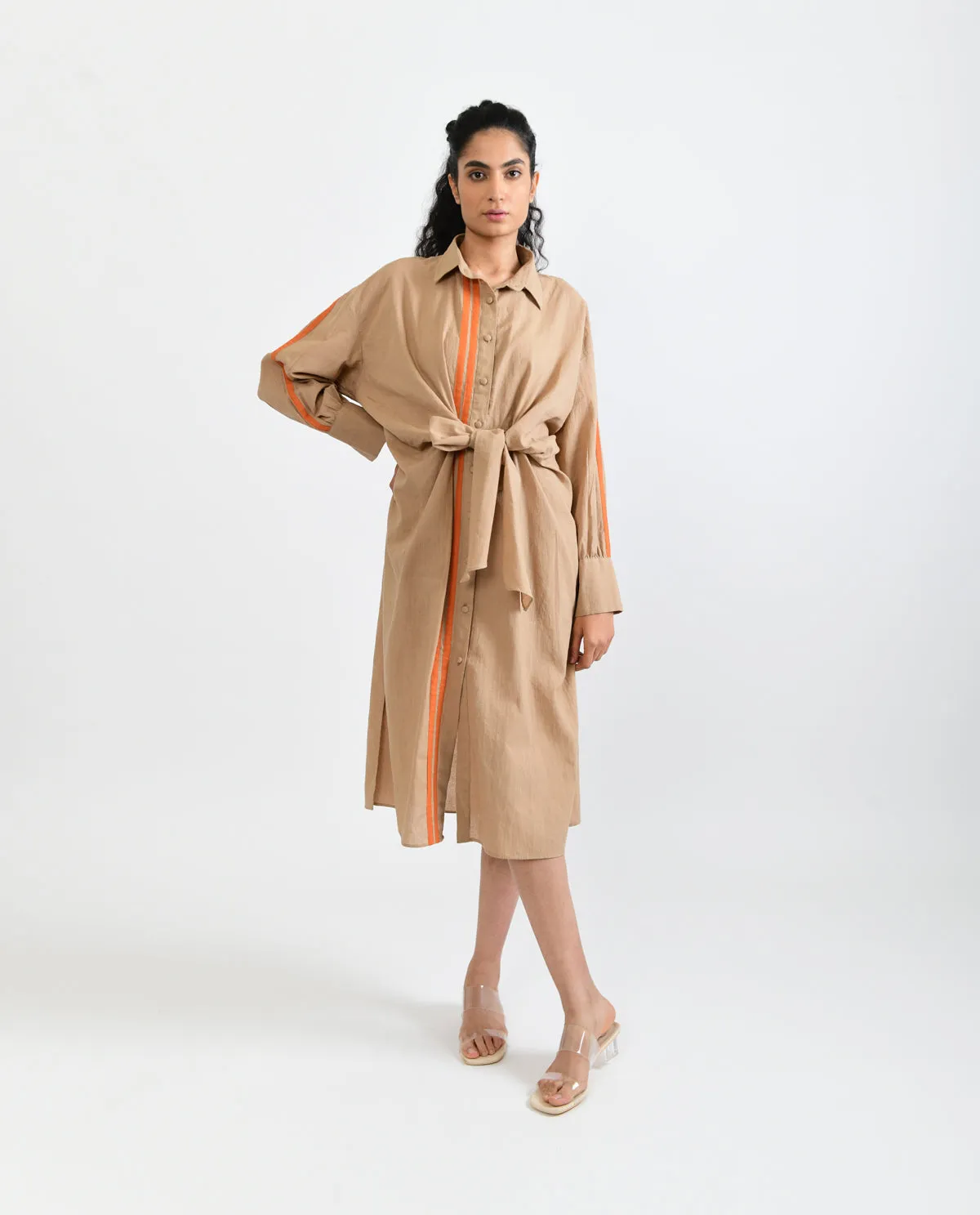 SUNBURST TIE UP DRESS