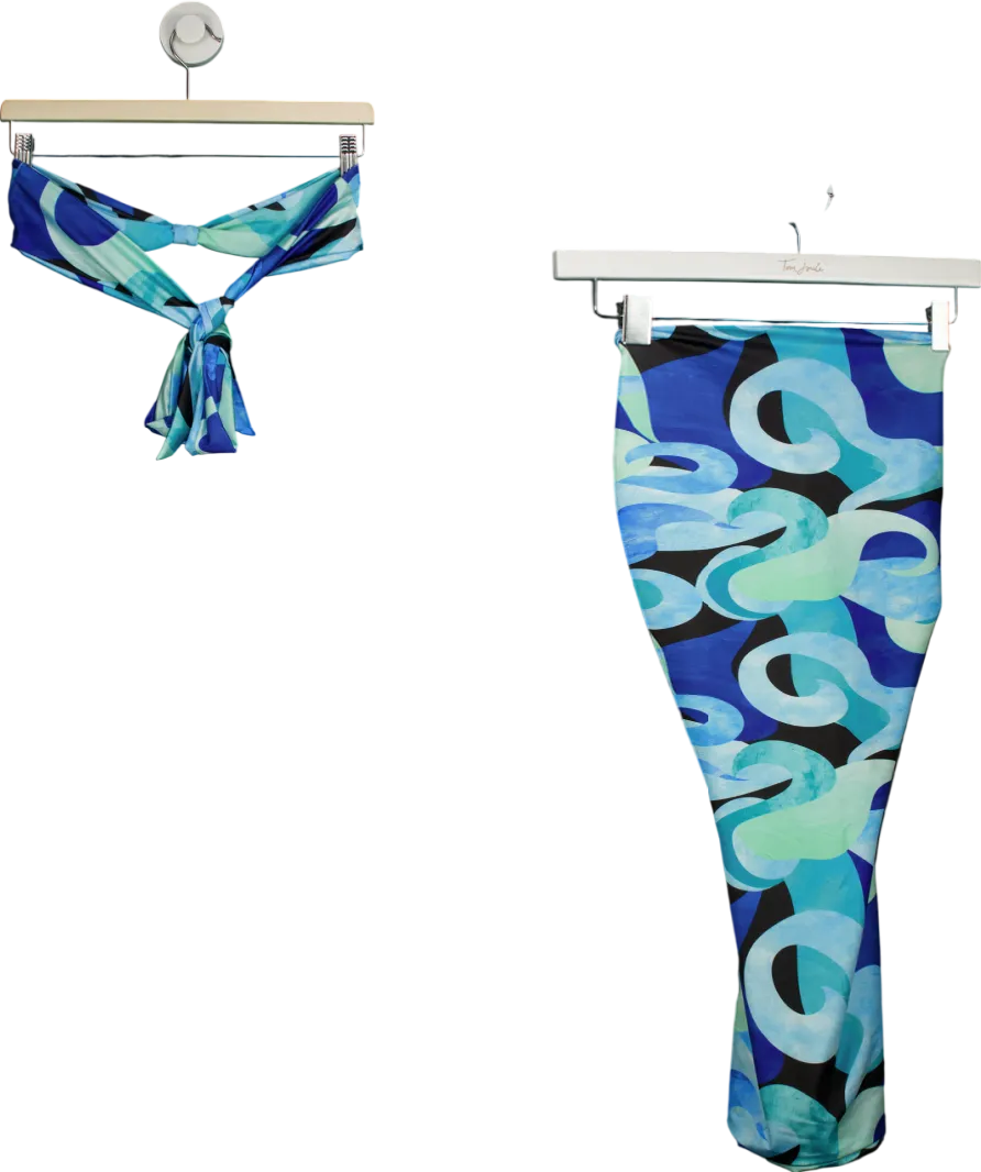 Sweat Szn Blue Swim Sarong With Tie UK S/M