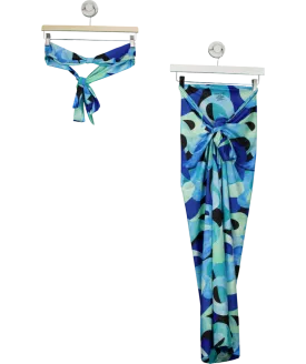 Sweat Szn Blue Swim Sarong With Tie UK S/M