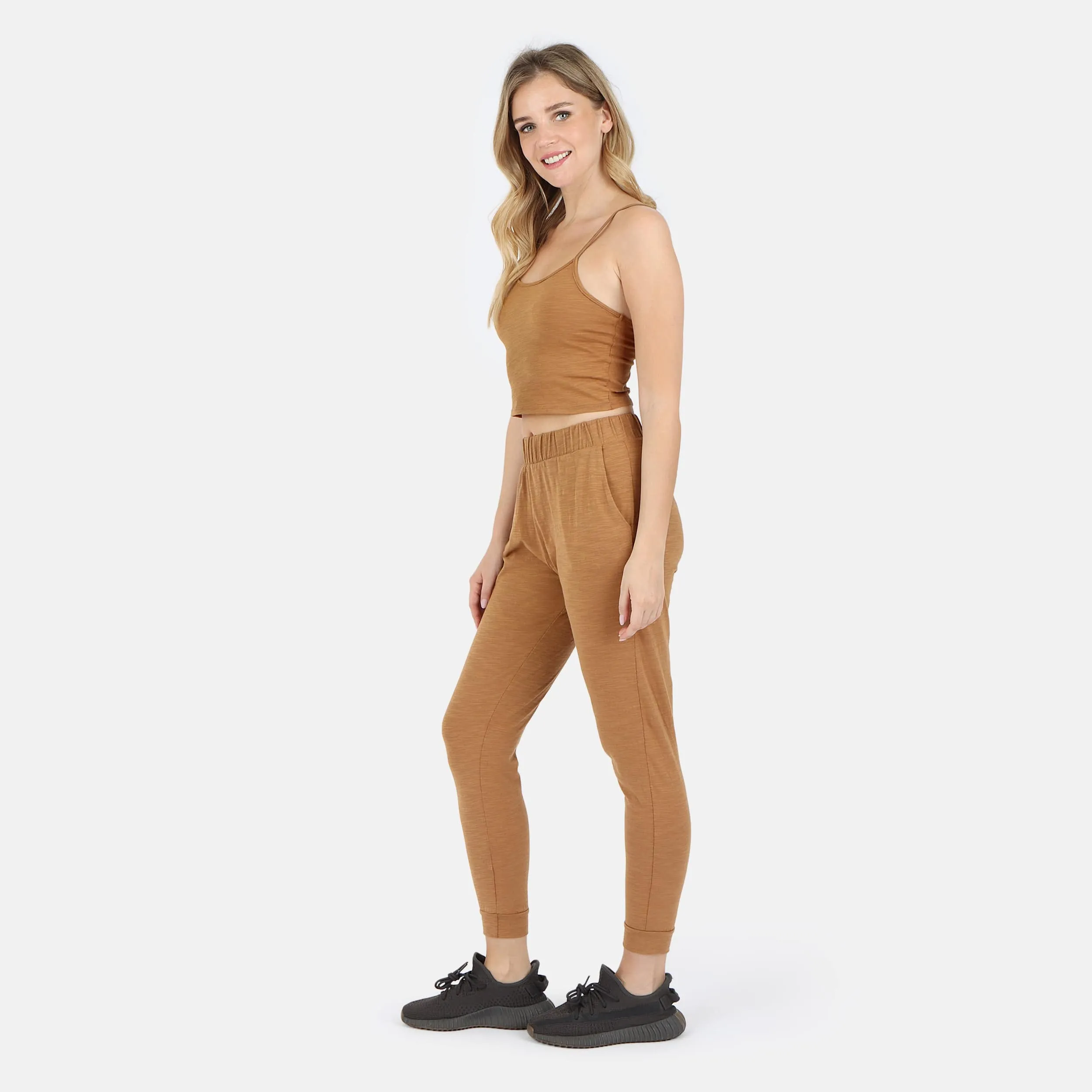 Tegan Cotton Jogger Pant - Camel